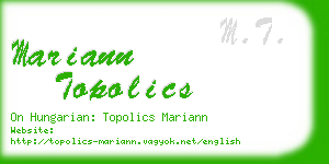 mariann topolics business card